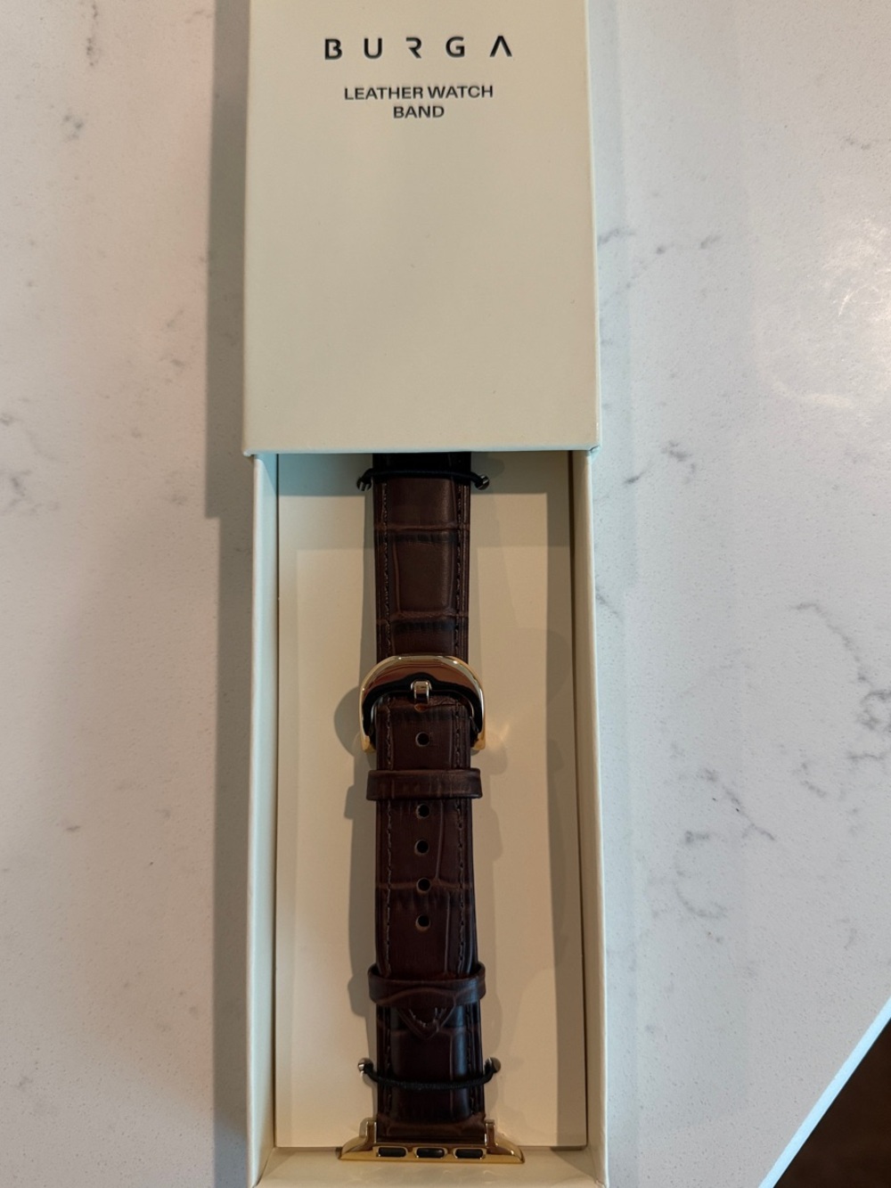 Burga Brown Leather Watch Band for Men